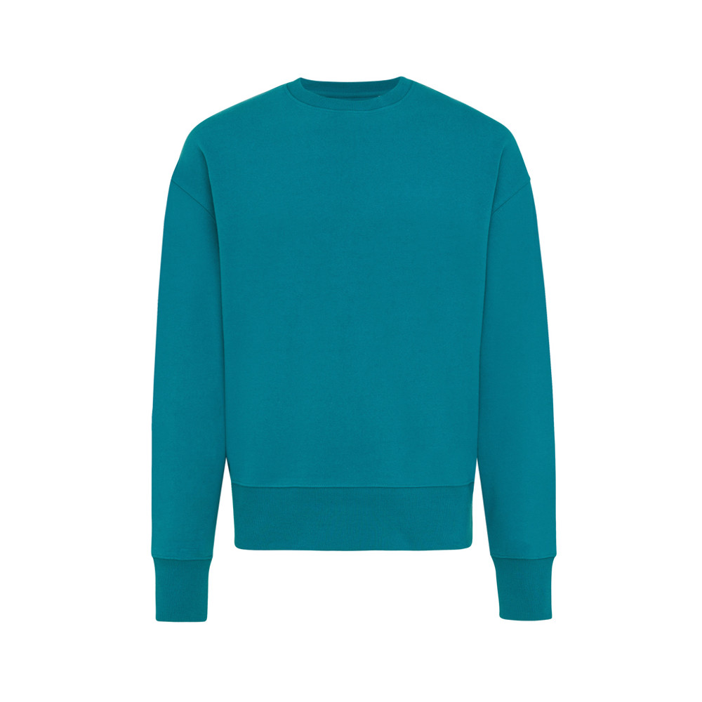 IQONIQ Kruger gerecycled katoen relaxed sweater - verdigris (± PMS 18-4834TCX)