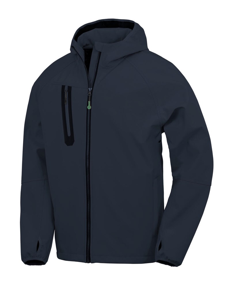 3-Layer Recycled Printable Casual Hooded Softshell - Navy/Navy