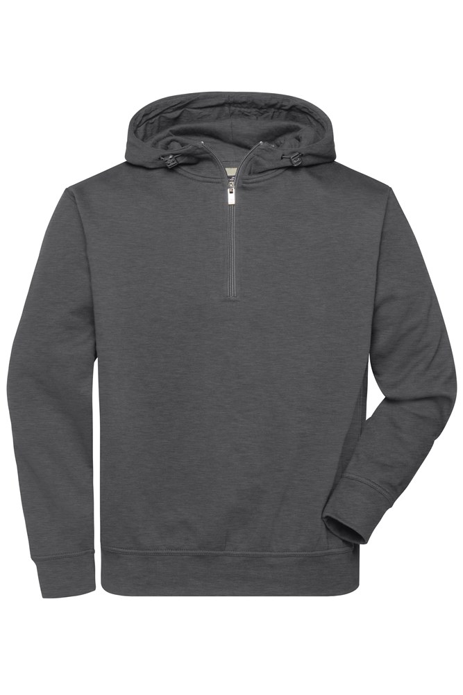 BIO Workwear Half-Zip Hoody OCS Blended - Donker-melange (ca. Pantone 445C)