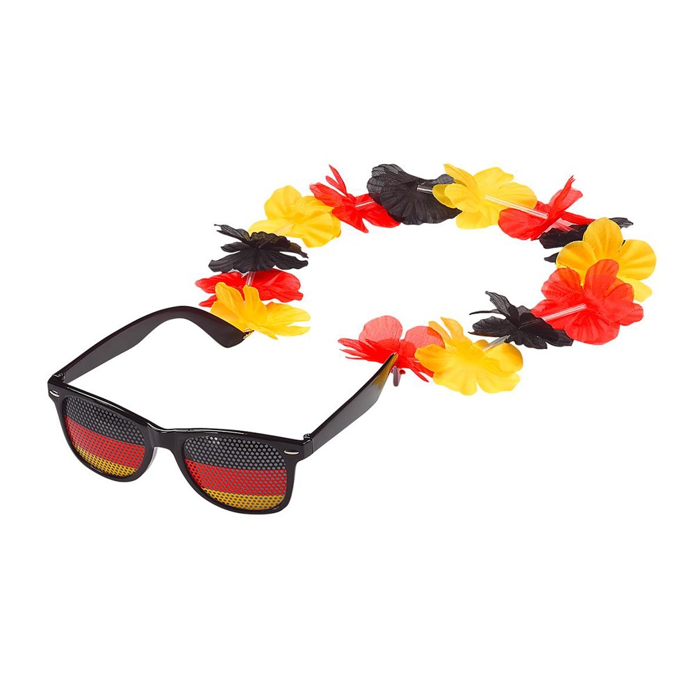Grappige bril "Germany" met bloemenketting