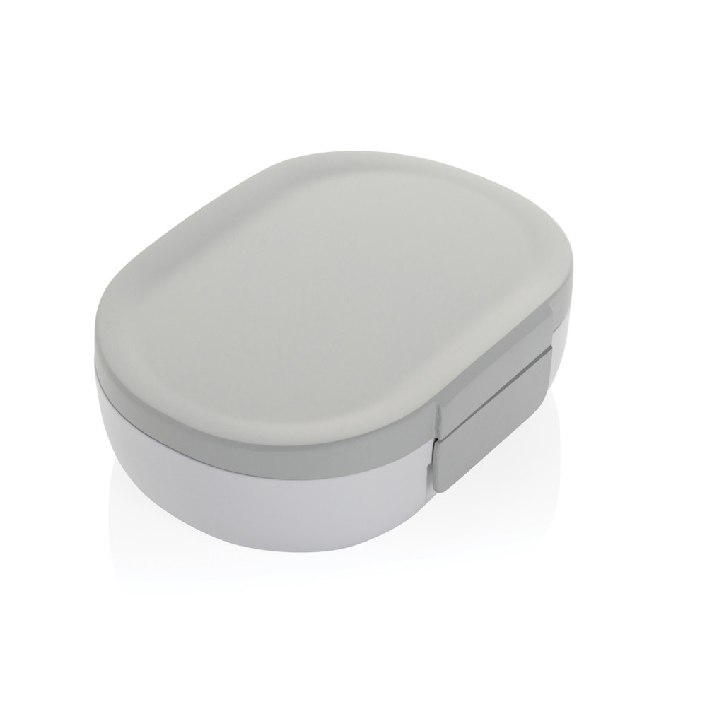 Avira Atlas RCS gerecyceld plastic 700ML lunchbox - wit, grijs (± PMS White/ ± PMS Cool Grey 6)