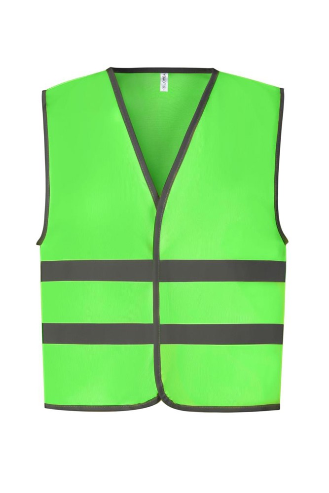 Gilet with Reflective Hem & Strips - Lime