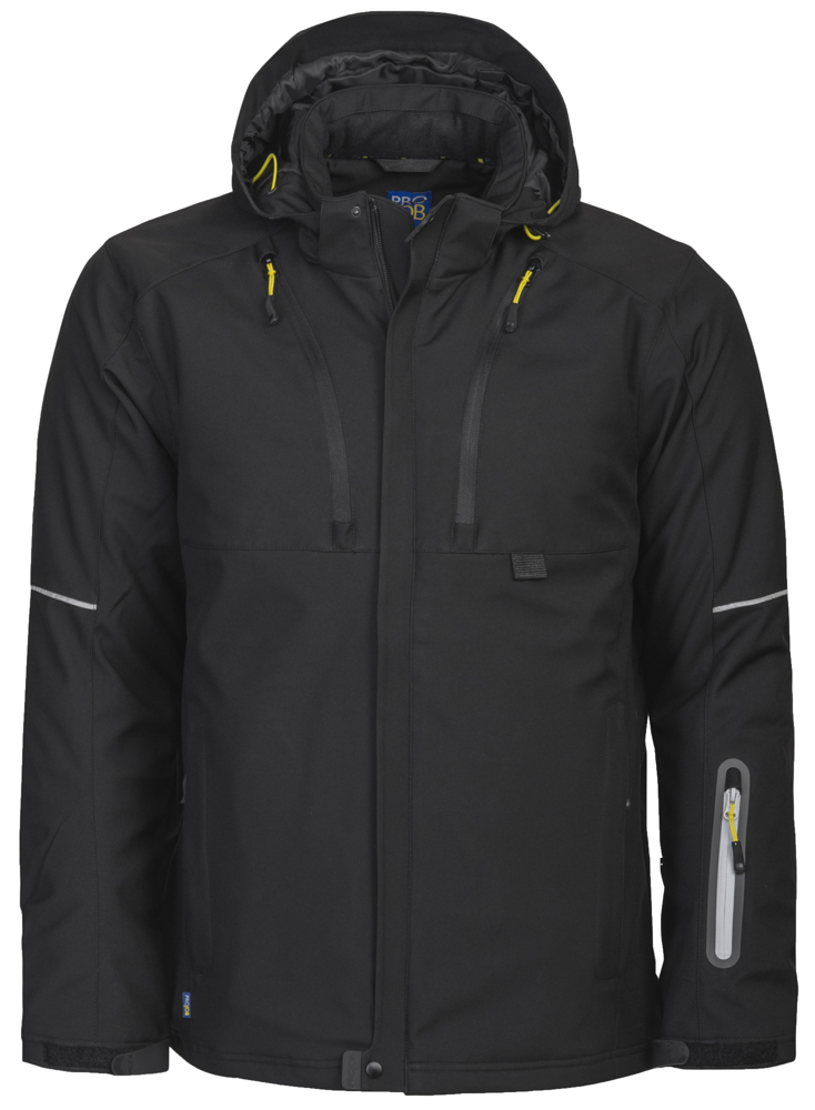 3407 GEVOERDE SOFTSHELL JAS - Zwart