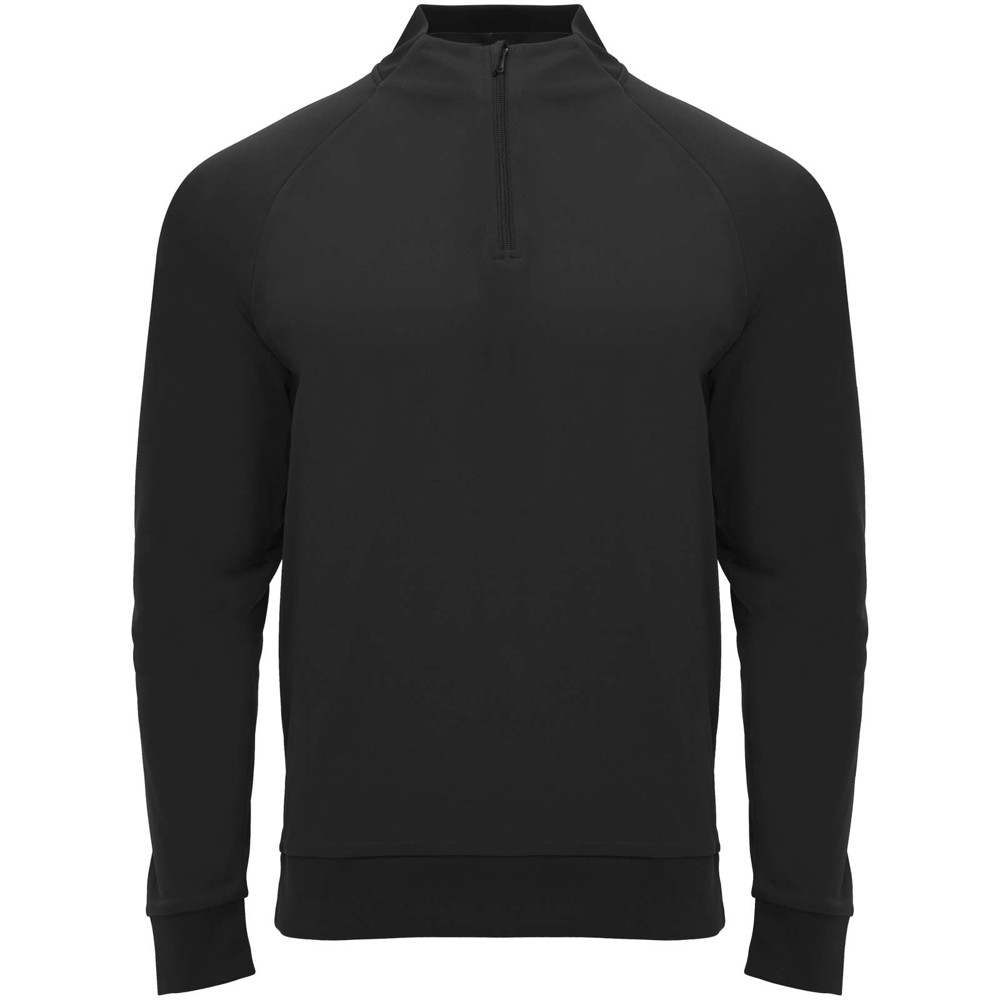 Epiro 200 g/m² sweatshirt met lange mouwen en kwartrits voor kinderen - zwart