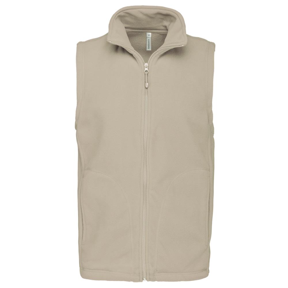 Bodywarmer van microfleece heren - Beige