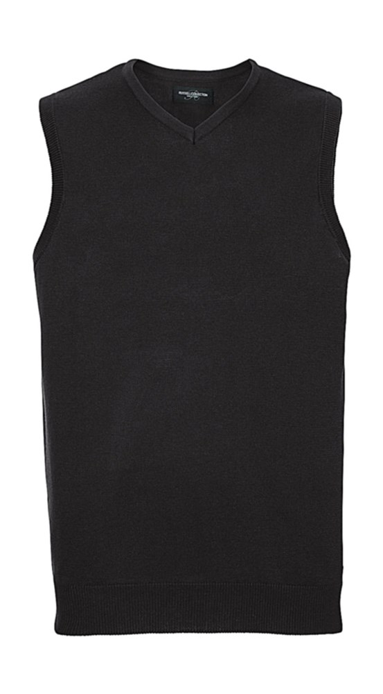Adults' V-Neck Sleeveless Knitted Pullover - black