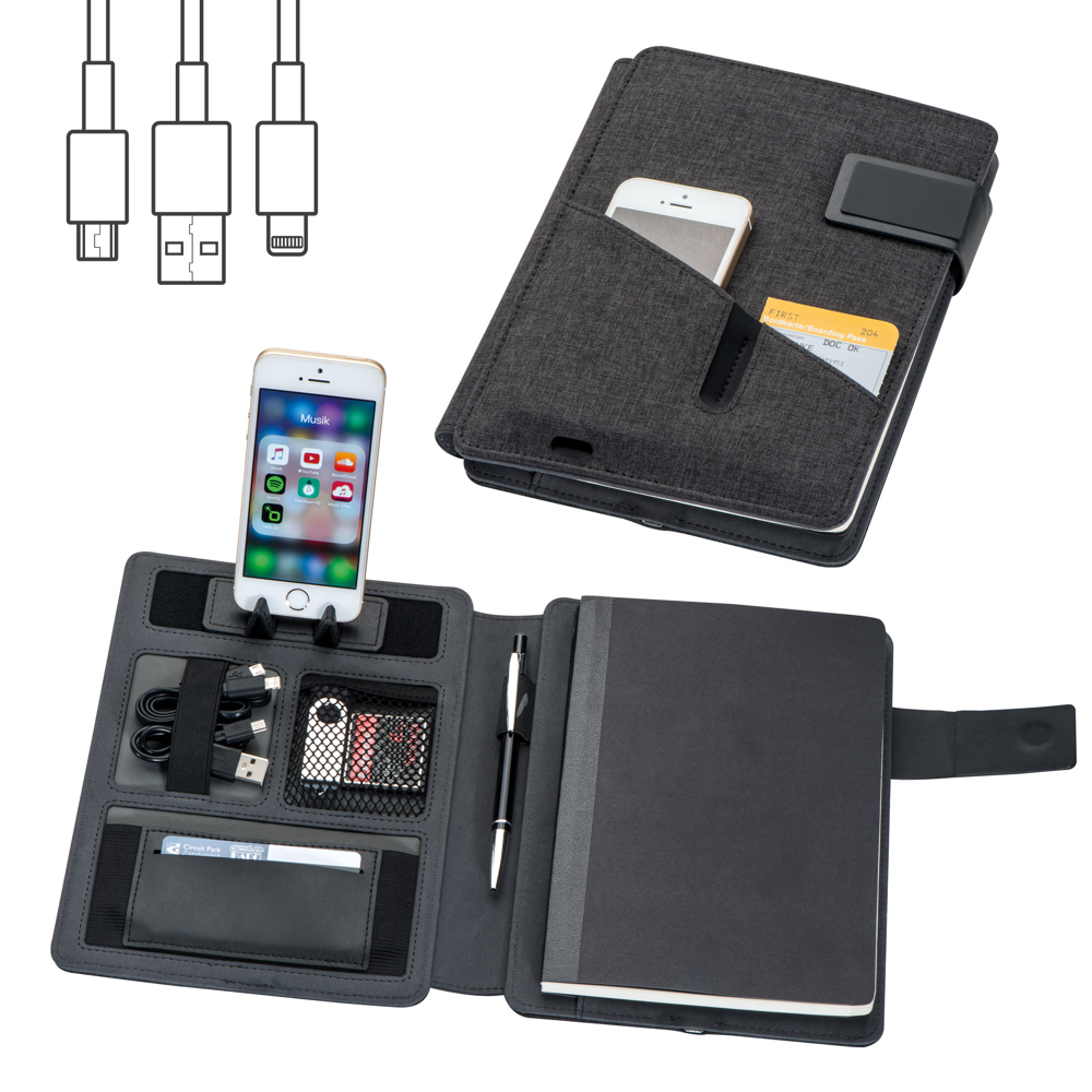 A5 Notitiemap met powerbank