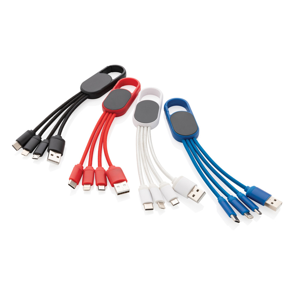 4-in-1 kabel met karabijnhaak