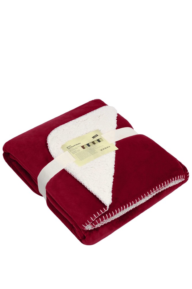 Cosy Hearth Blanket - burgundy/natural