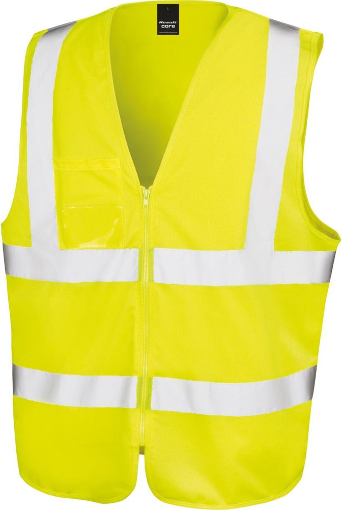 Core Zip Safety Tabard - Fluorescent Yellow