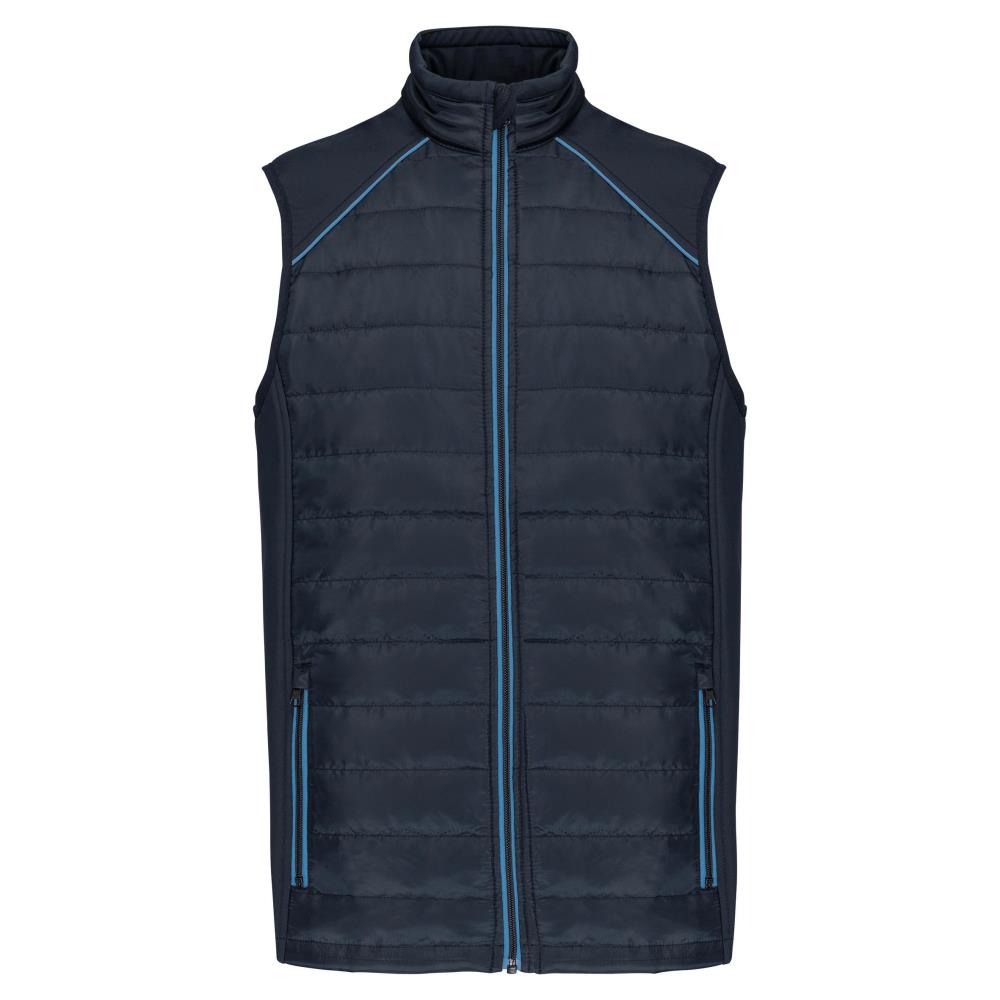 Bodywarmer DayToDay in twee stoffen - navy/light royal blue