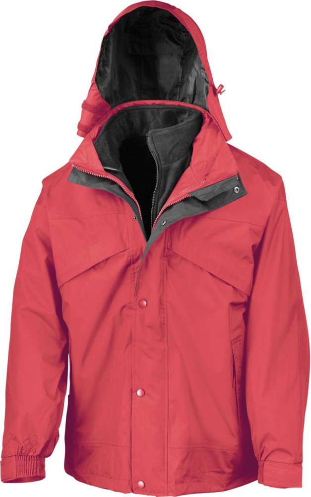 3-in-1 Zip And Clip Jacket - red/black
