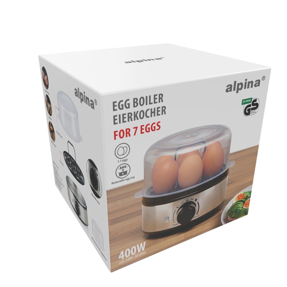 ALPINA Egg Cooker 400W- Zilver