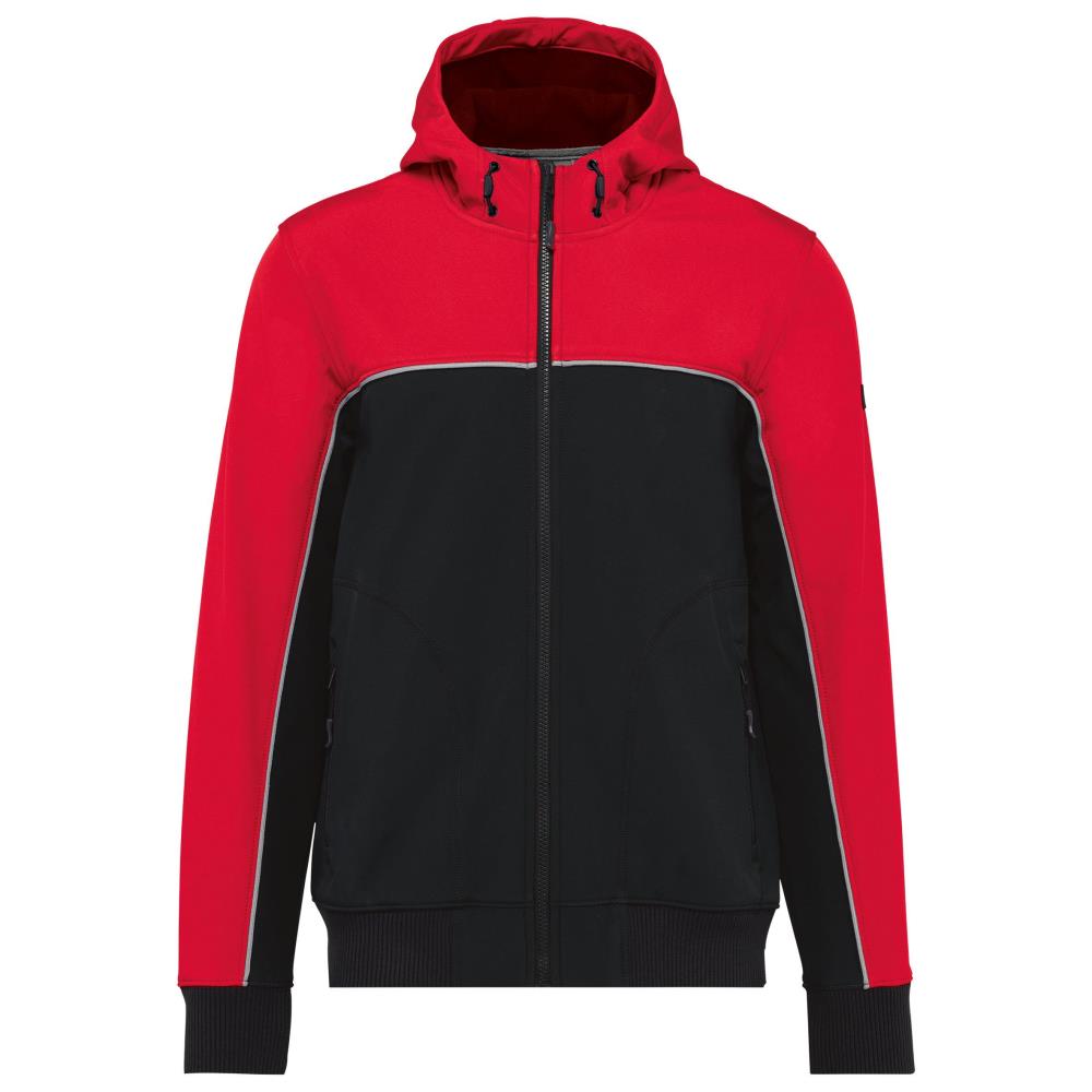 3-laags unisex softshelljas in twee kleuren - black/red