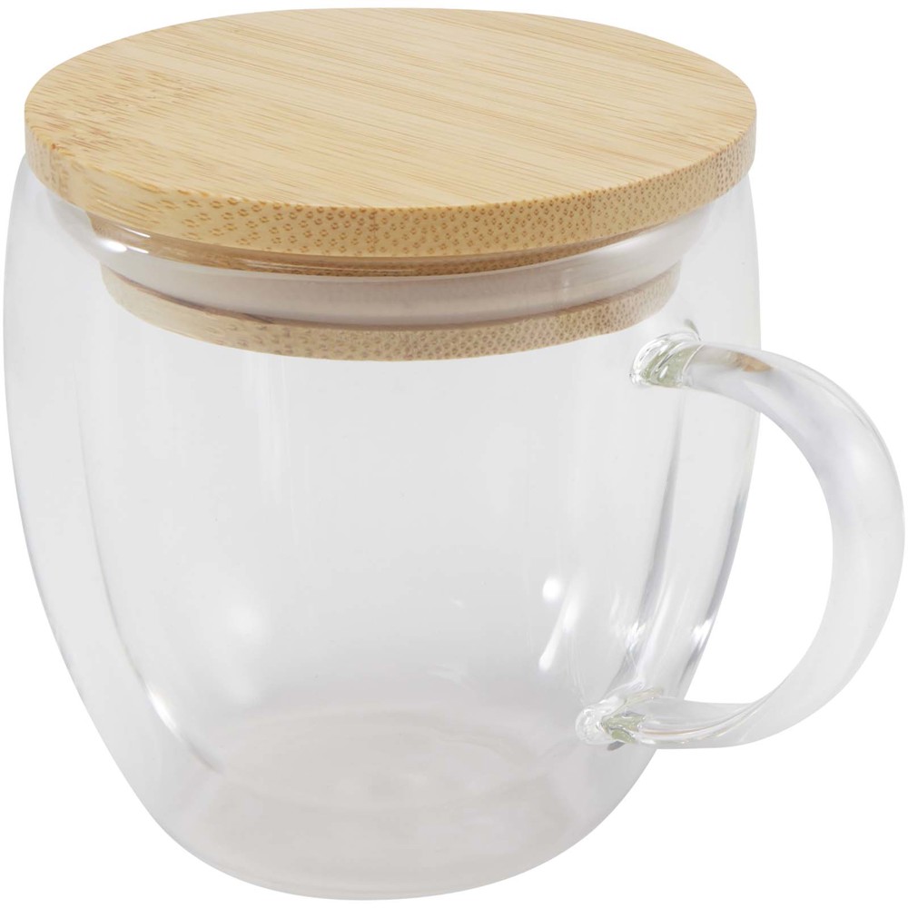 Arlo 250 ml glazen beker met bamboe deksel