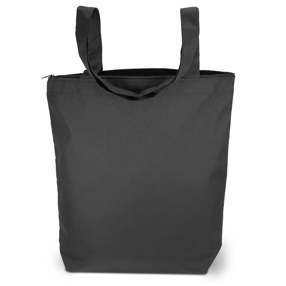 ATLANTA – Tas van 300D polyester met rits an bodemvouw - zwart