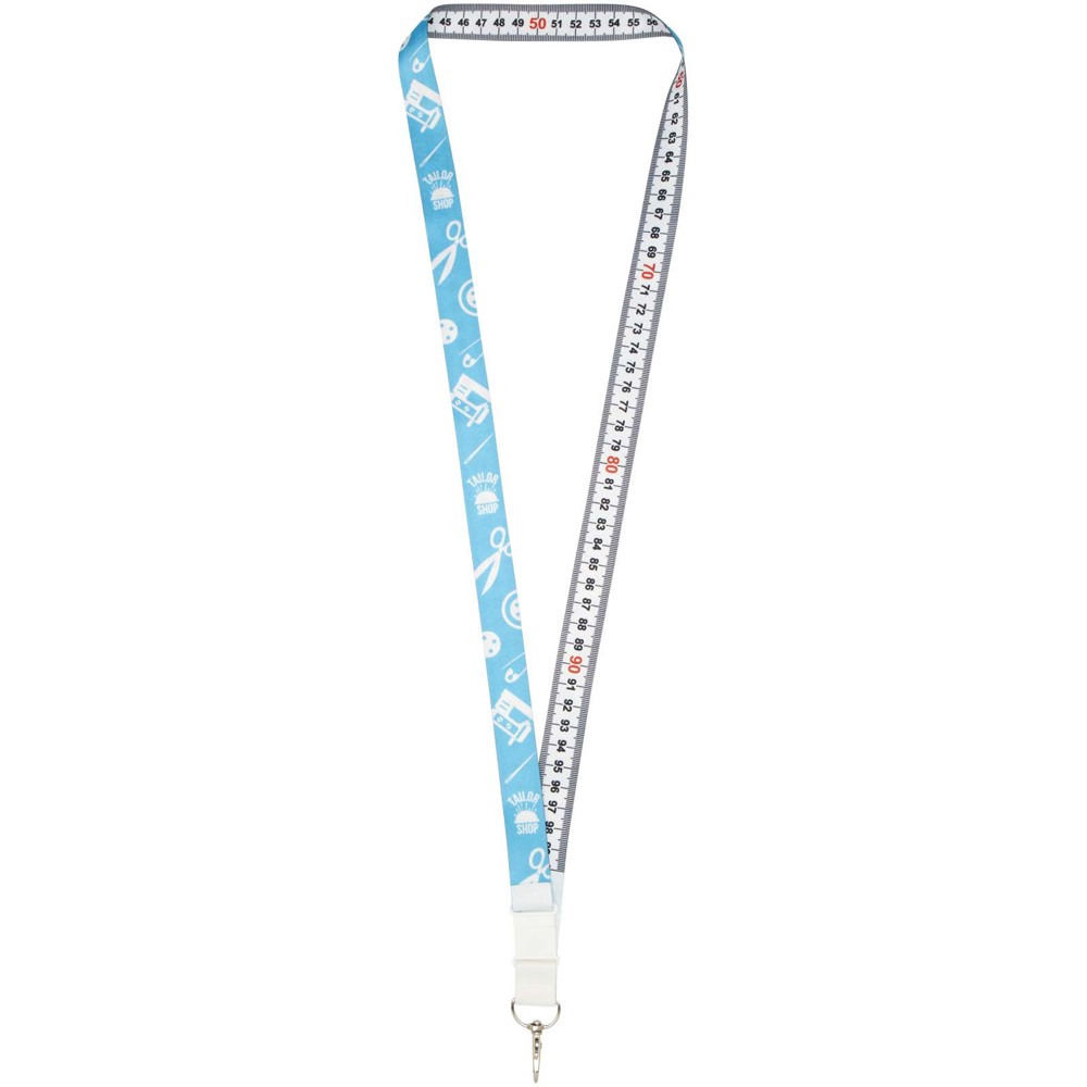 Isla 1-meter RPET sublimatie lanyard met safety breakaway sluiting - Wit, Wit, Wit
