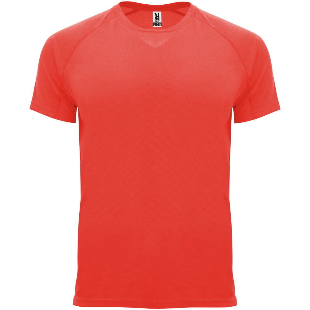 Bahrain 135 g/m² sportshirt met korte mouwen voor heren - Fluorkoraal