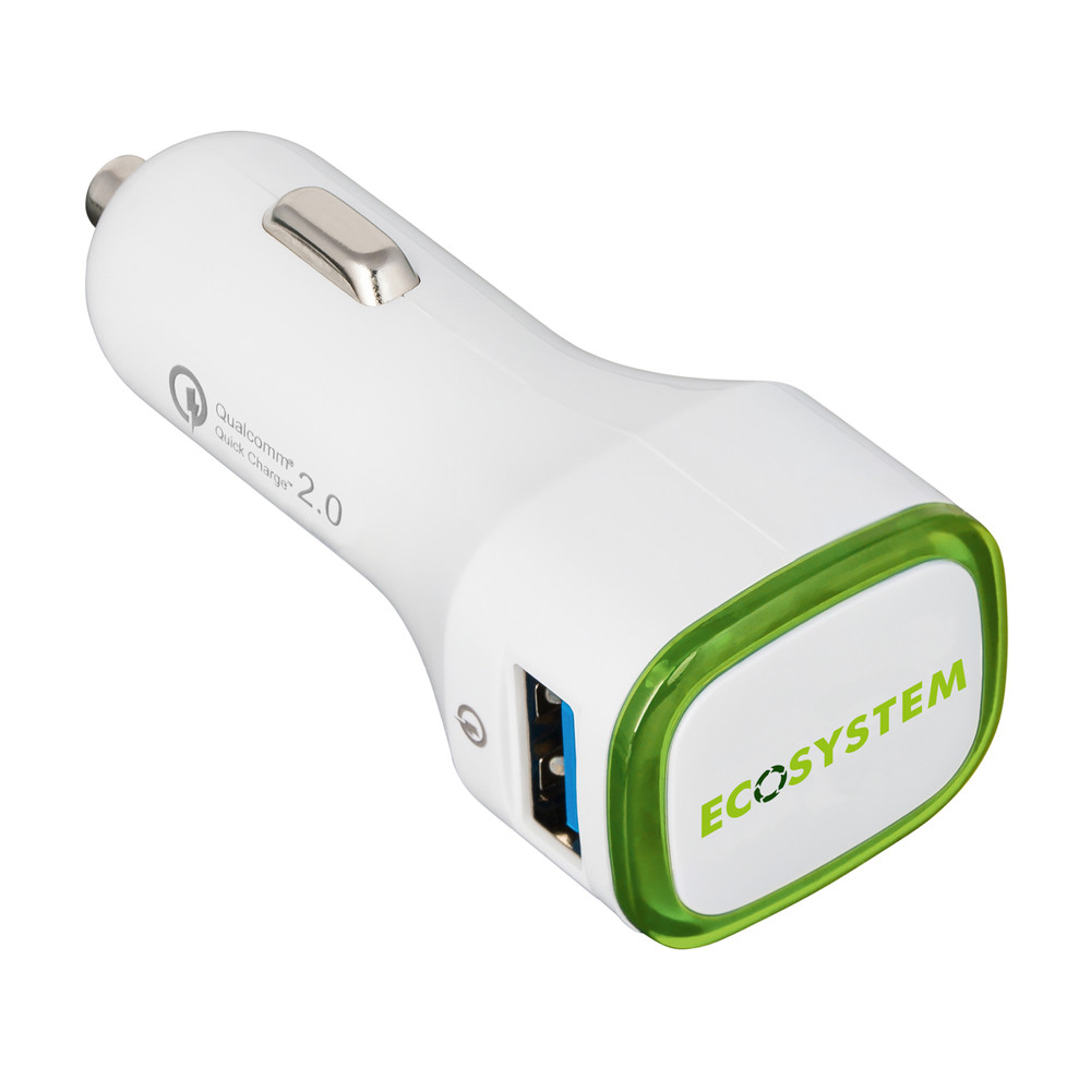 USB car charger Quick Charge 2.0® COLLECTION 500 - lichtgroen, wit / lichtgroen