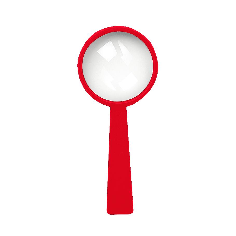 Vergrootglas met handvat "Handle 4 x" - standaard rood