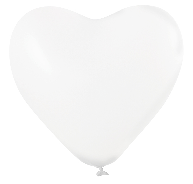Hartballonnen onbedrukt - Ø 33 cm / omvang 80/95 cm / 11 inch - Wit (1100)