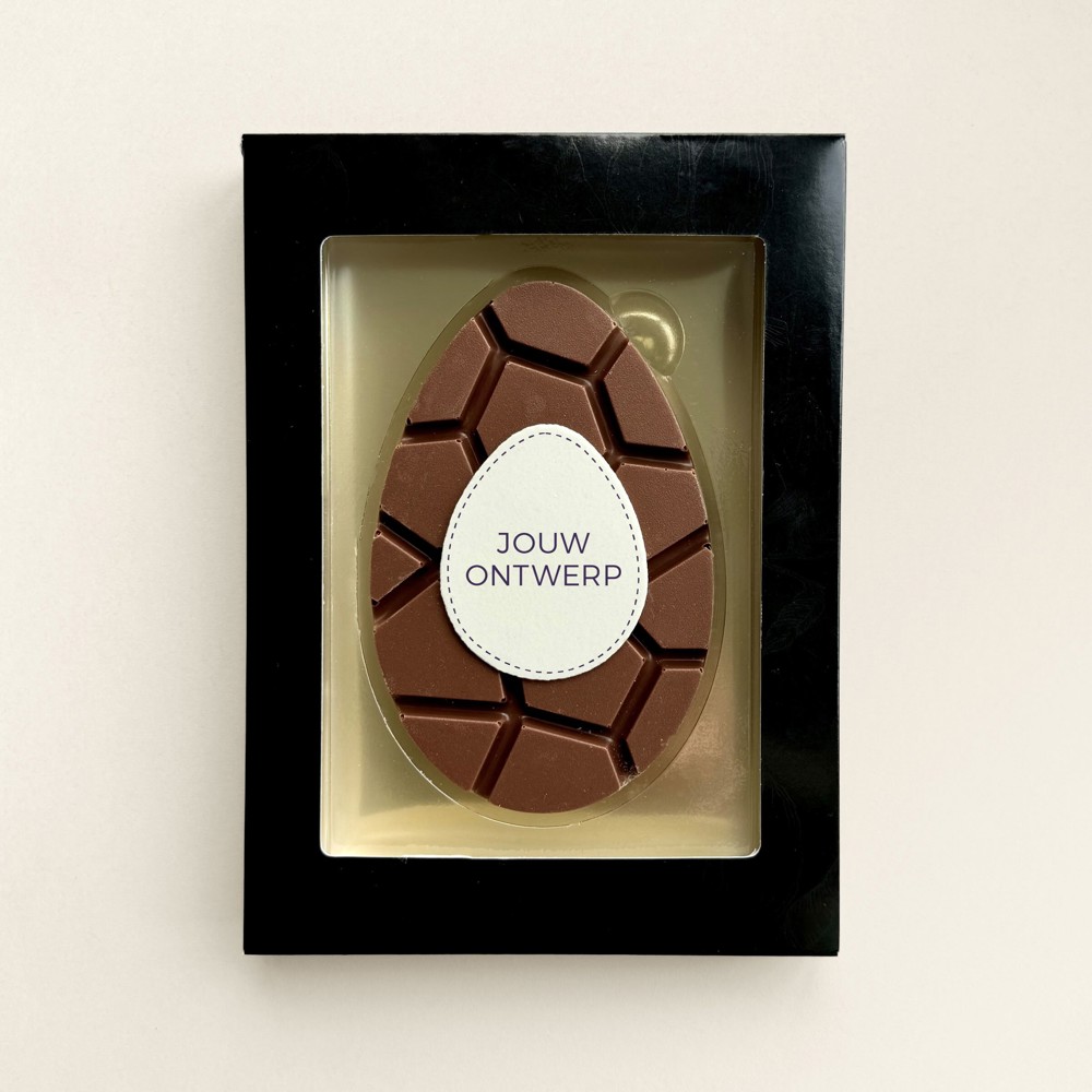 Chocolade paasei | melk | geschenkdoos | eigen logo | 95g