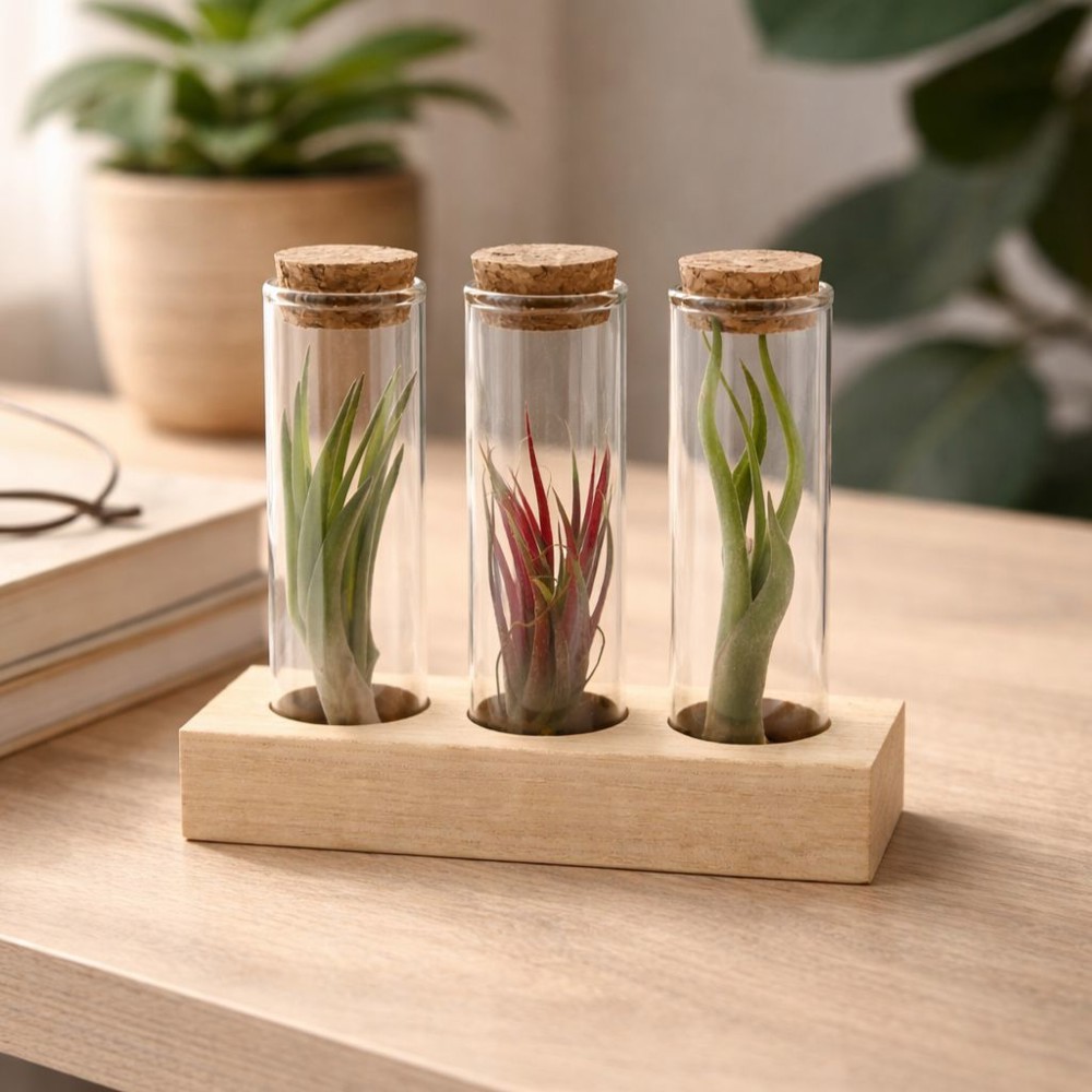 Airplant - Trio tube & wood