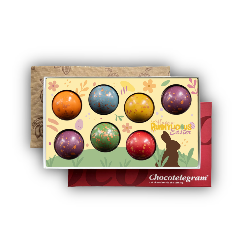 Bonbons luxe XL Domes | 5 stuks | Pasen | assorti | rode geschenkdoos | 100g