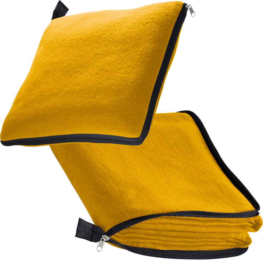 2 in1 fleece deken/ kussen "Radcliff" - geel