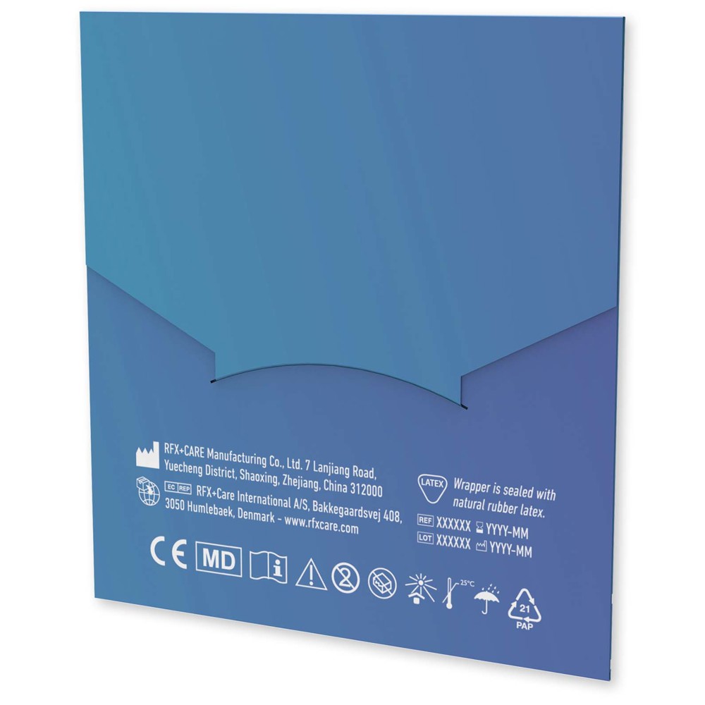 Blisterverpakking met 6 pleisters in een full colour bedrukbare papieren envelop