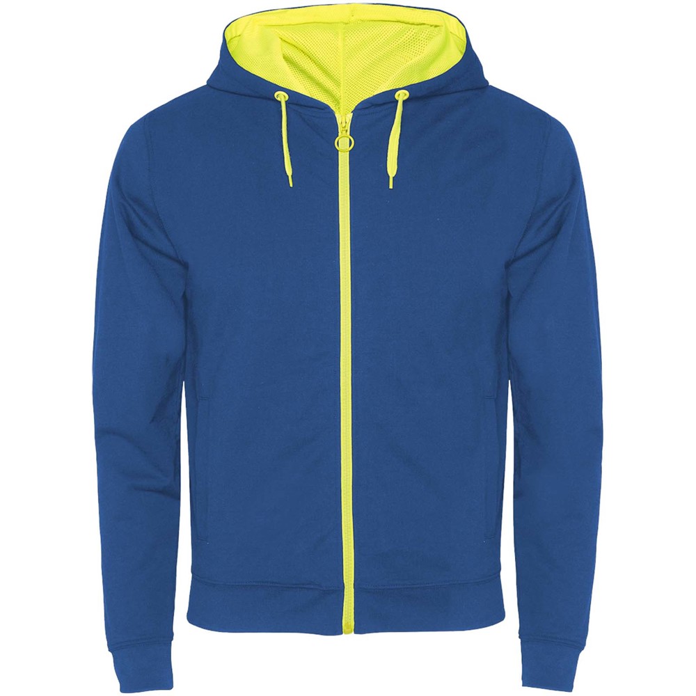 Fuji unisex sweatjack - Koningsblauw, Fluorgeel