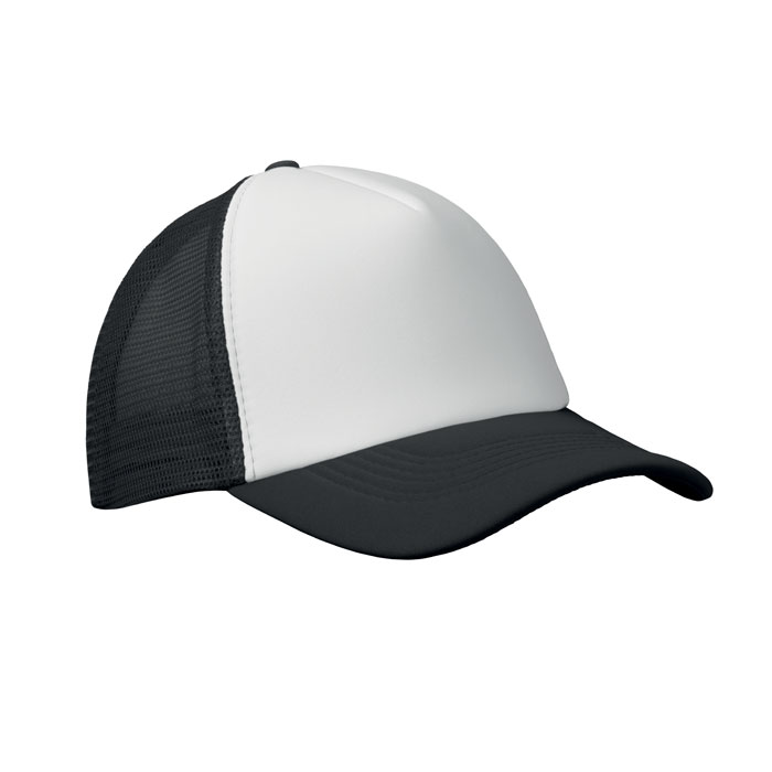 BUBBLE - 5 panelen trucker pet - Wit/Zwart