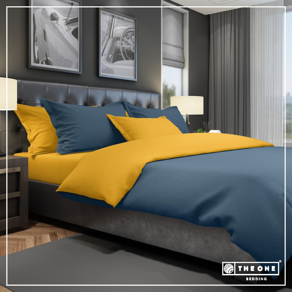 Bed Set Classic Single beds - indigo blue/gold