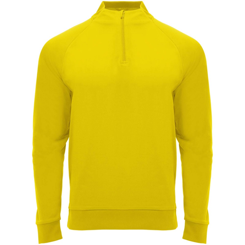 Epiro 200 g/m² unisex sweatshirt met lange mouwen en kwartrits - Geel