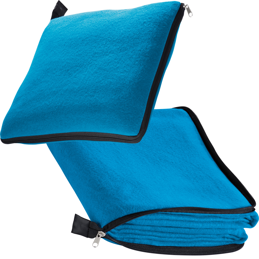 2 in1 fleece deken/ kussen "Radcliff" - Blauw