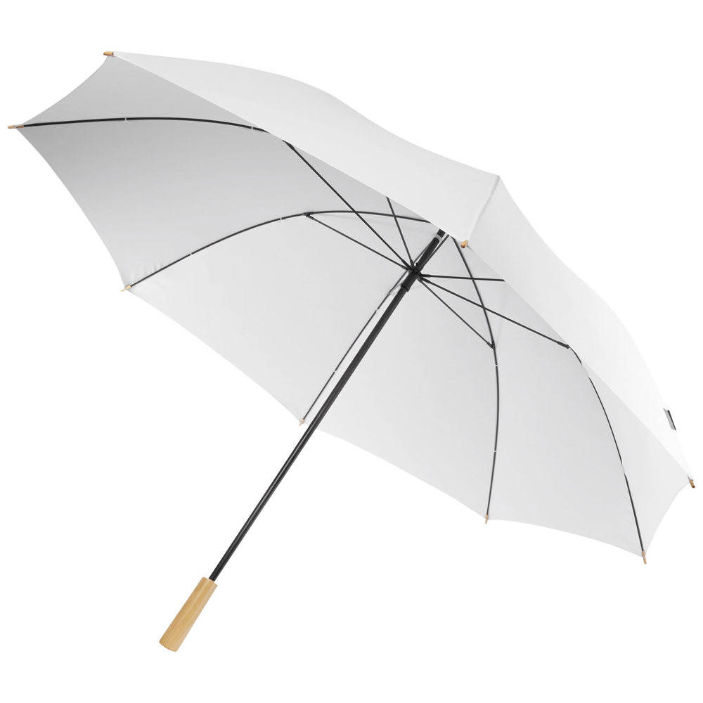 Romee 30'' windproof gerecyclede PET golfparaplu - Wit