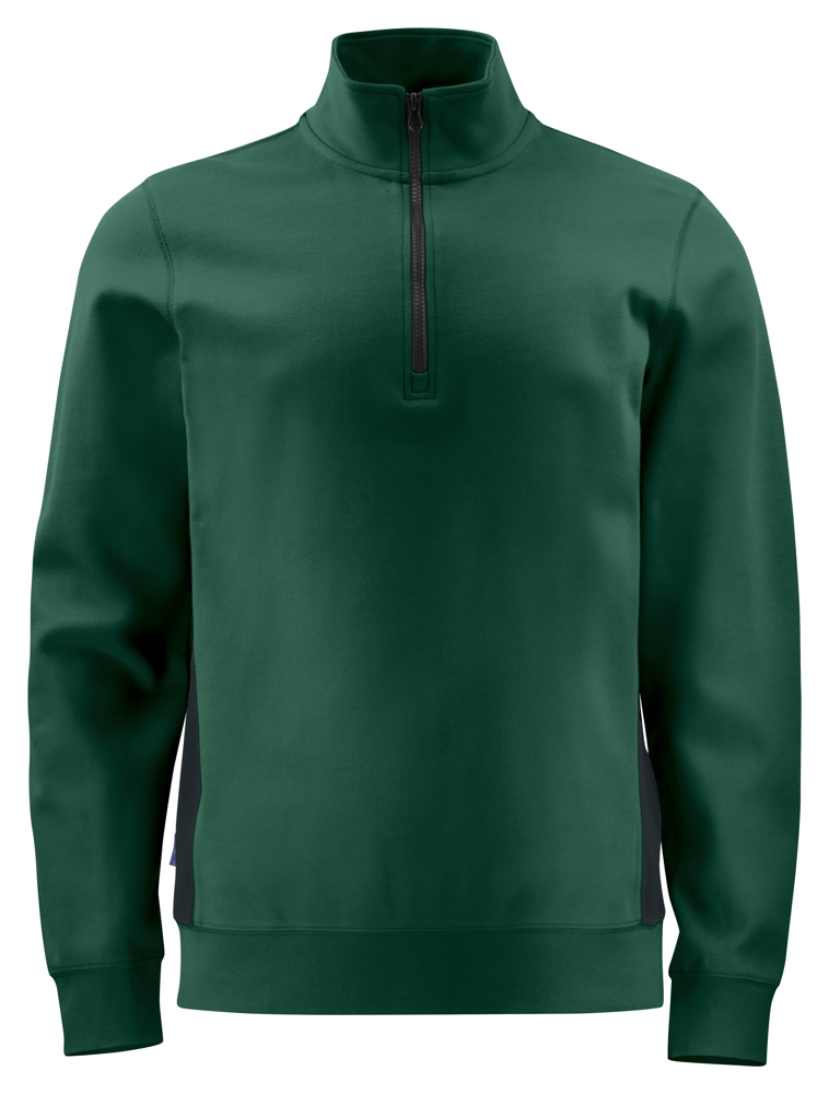 2128 SWEATER MET KORTE RITSSLUITING - Woudgroen
