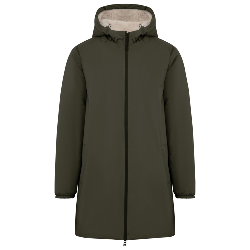 Duurzaam waterdicht uniseks jasje met sherpavoering - Organic Khaki
