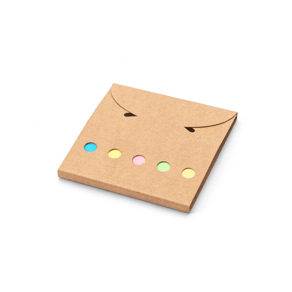 AINSLEY. 2-in-1 kantoorset, gemaakt van 100% gerecycled papier, met 6 plaknotities