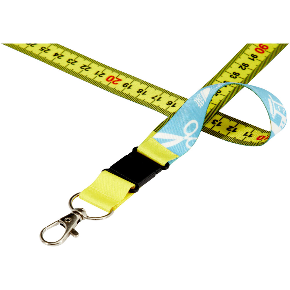 Isla 1-meter RPET sublimatie lanyard met safety breakaway sluiting