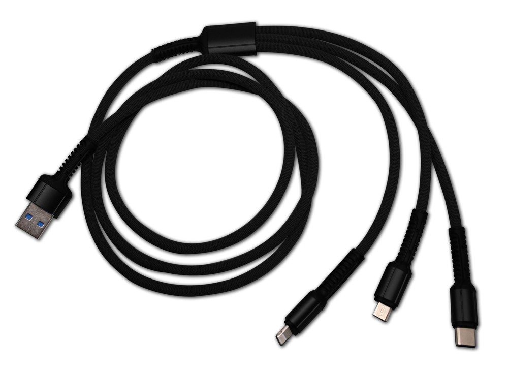 3in1 Cable "Flex" - Zwart