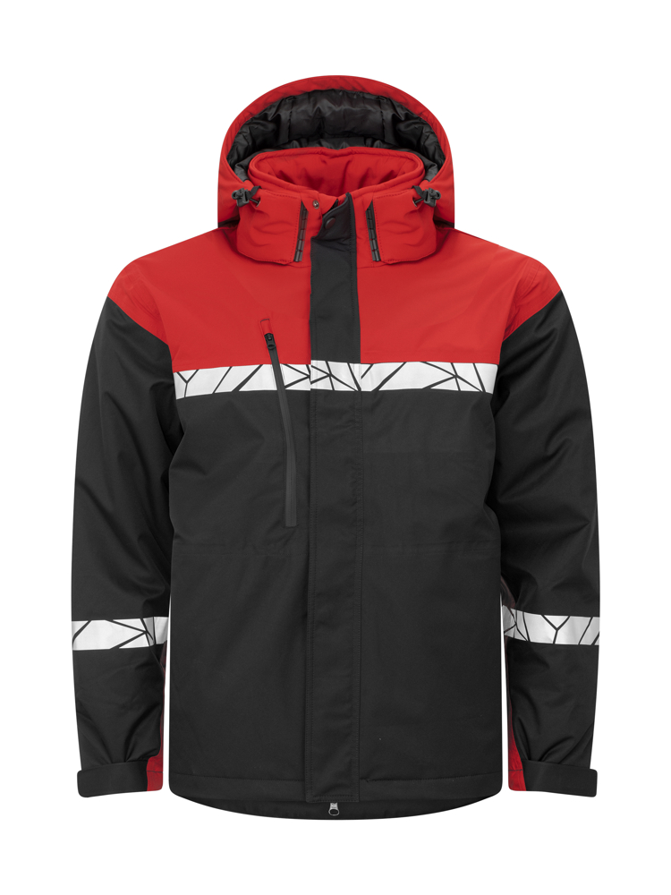 7415 GEVOERDE REGENJAS - zwart/rood