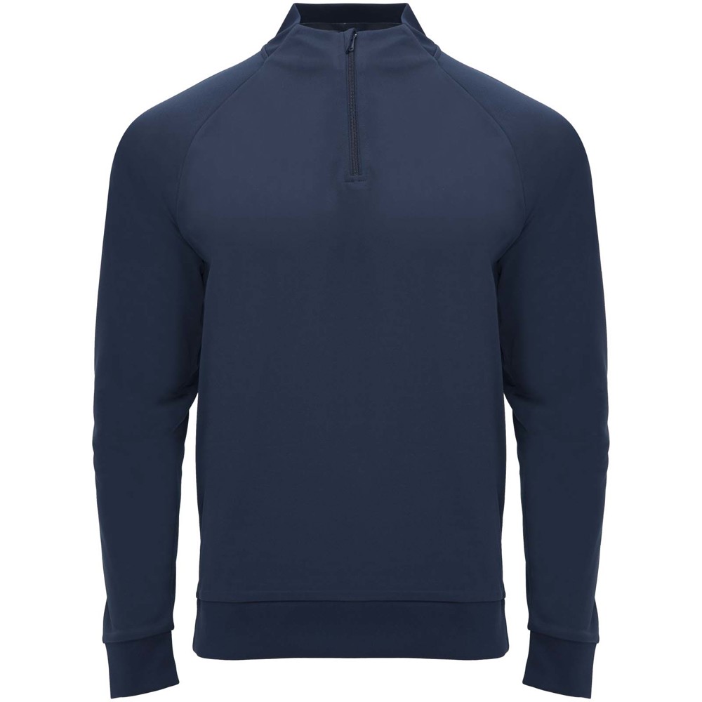 Epiro 200 g/m² unisex sweatshirt met lange mouwen en kwartrits - Marineblauw