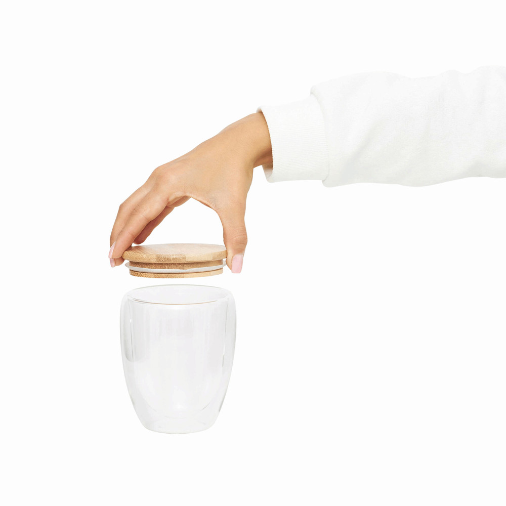 BAMBOO ART M - Dubbelwandig glas, inhoud ca. 350 ml.