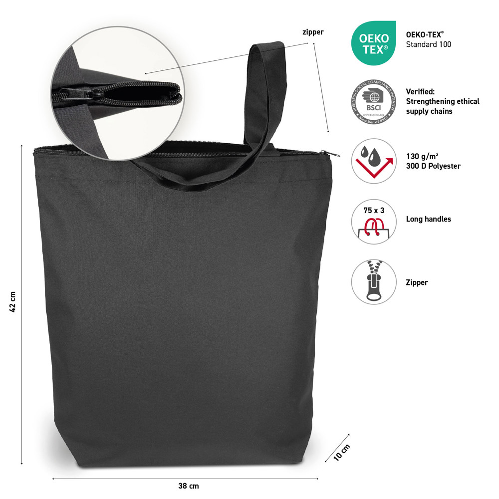 ATLANTA – Tas van 300D polyester met rits an bodemvouw