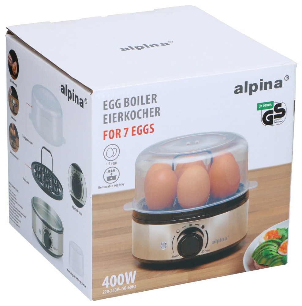 ALPINA Egg Cooker 400W- Zilver