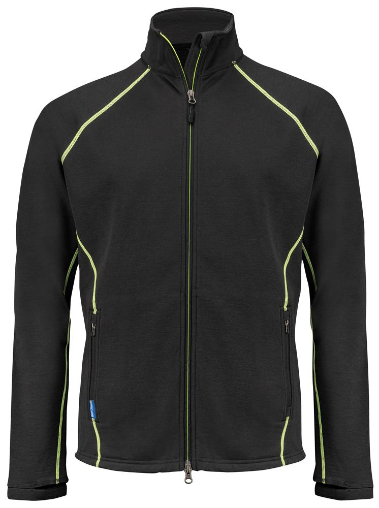 3317 SWEATER MET LANGE RITS - zwart/geel
