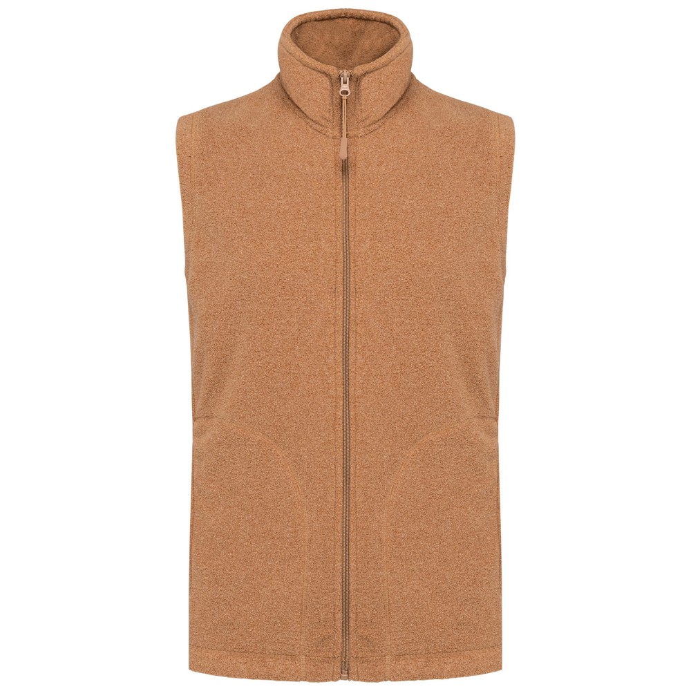 Bodywarmer van microfleece heren - Camel Heather