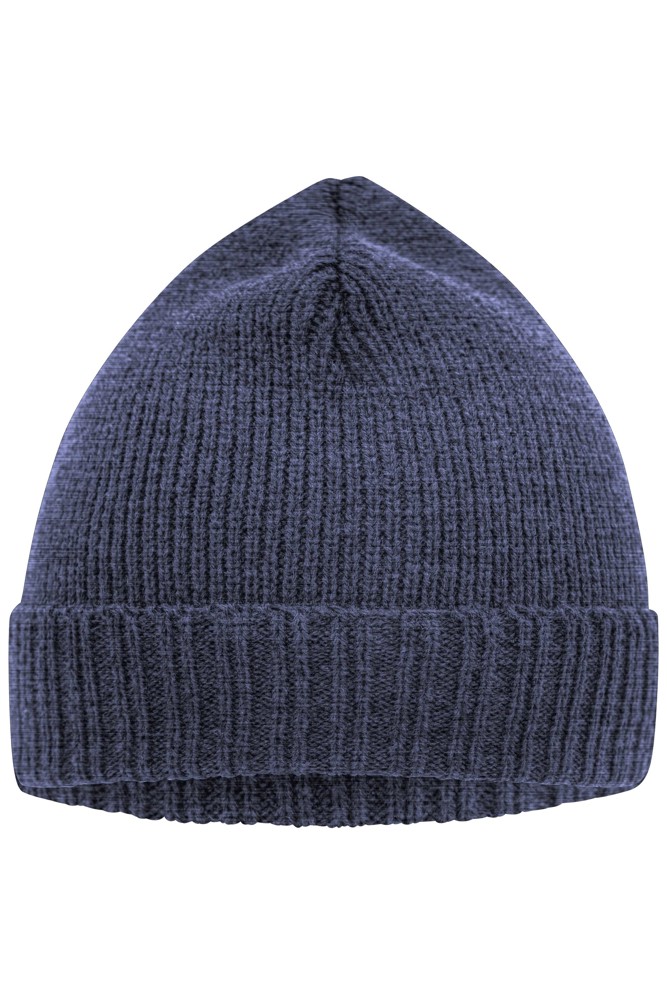 Basic Knitted Beanie - denim melange