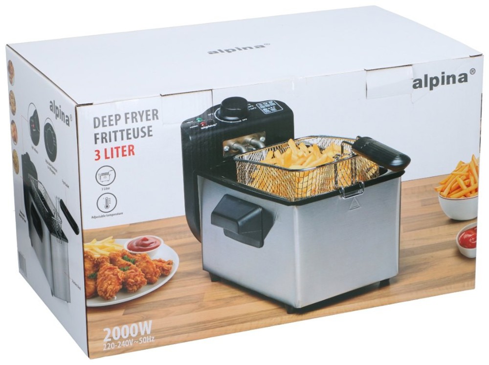 ALPINA Deep Fryer 3L 2000W- Zilver